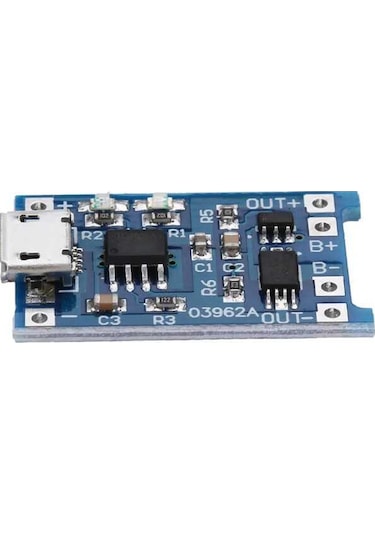 TP4056 Micro USB Korumalı Lipo 18650 Pil Şarj Devresi (10 Adet)