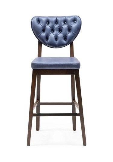 Olivya Ahşap Bar Sandalyesi Açık Mavi