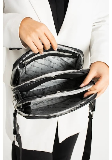 Just Polo Kadın Günlük Kullanıma Uygun Lakoste Ayarlanabilir Askılı Lüks Omuz Çantası Shoulder Bag Siyah