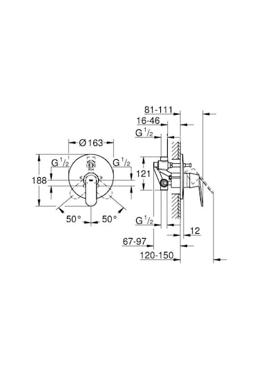 Grohe Eurosmart Cosmo Ankastre Banyo Bataryası 32879000 Krom