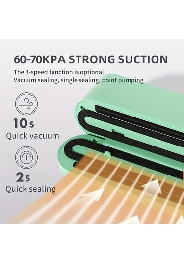 Honeybeeshop Taşınabilir Usb Şarjlı Otomatik Vakumlu Mühürleyici Koyu Mavi 1200mah Kompakt Tasarım Ev Ve Piknik İçin