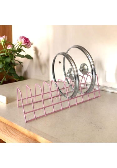 Tabaklık Rafı- Tencere Kapak Düzenleyici-tabak Kurutmalık Pembe