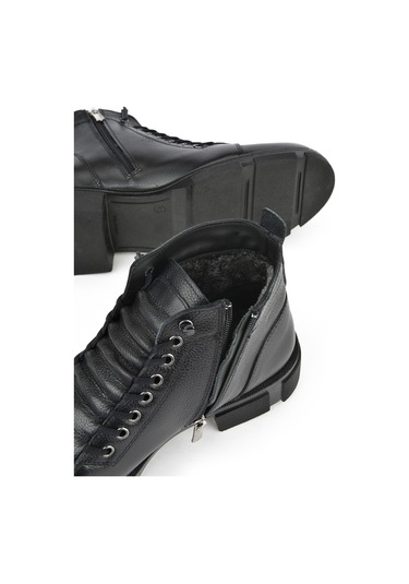 Ziya, Erkek Hakiki Deri Kürklü Bot 153999z001 Siyah 153999z001 000 Siyah