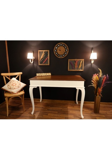 Wooding-Mobilya Wooding 100 Cm Masif Beyaz Ceviz Yemek Masası