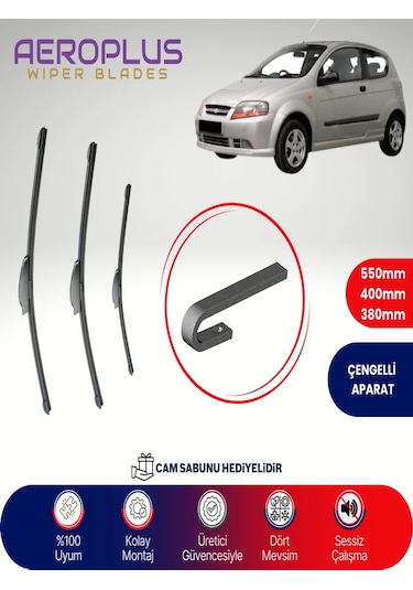 Aeroplus Chevrolet Kalos Hb Ön Arka Muz Silecek Takımı 2005-2008