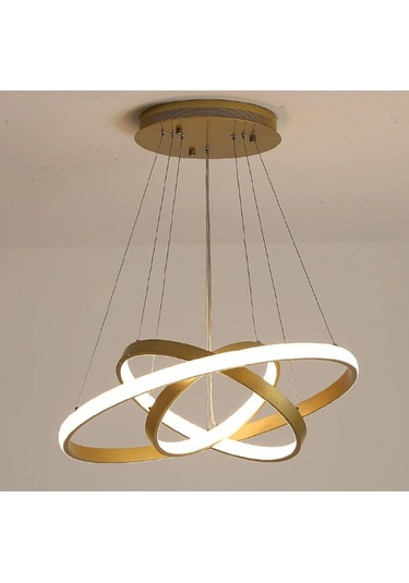 Gold / Platform / 60-50-30 Cm / 3 Renk Işık / Sarkıt Avize / 3 Yı Gold Sarı