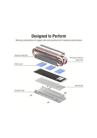 Boatshop1 Cutworm M2 2280 Ssd Soğutucu Gümüş Termal Pasta Dahil Nvme Ssd Isı Buharlaması Dayanıklı İnşaat