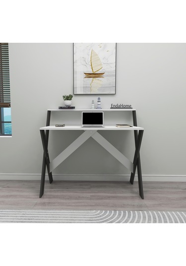 X Ayaklı Ders Çalışma Masası 50x90 Cm Antrasit & Beyaz Antrasit - Beyaz X Ayaklı Ders Çalışma Masası 50x90 Cm Antrasit & Beyaz Antrasit - Beyaz