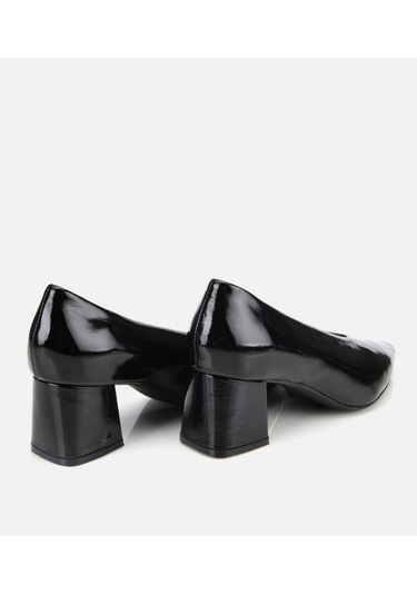 Hotiç Kadın Rugan Deri Siyah Yumuşak Dokulu Kalın Topuklu Ayakkabı 01ayh315500a100 Siyah