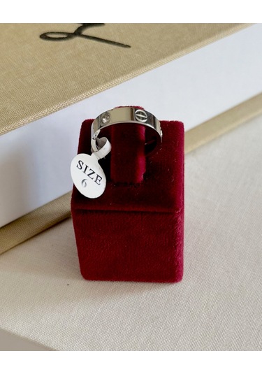 Silver Vida Taşlı Kalın Yüzük Size 6 Çok Renkli