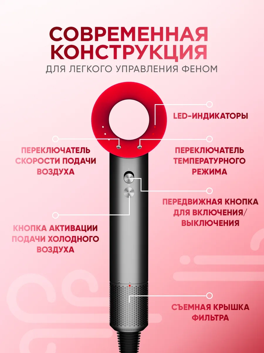 Welleya Profesyonel Küçük Saç Kurutma Makinesi, 5'i 1 Arada Aksesuarlı 360536794