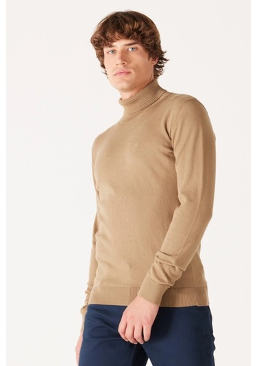 Wrangler Balıkçı Yaka Koyu Bej Erkek Kazak W8d42pm24 Koyu Bej