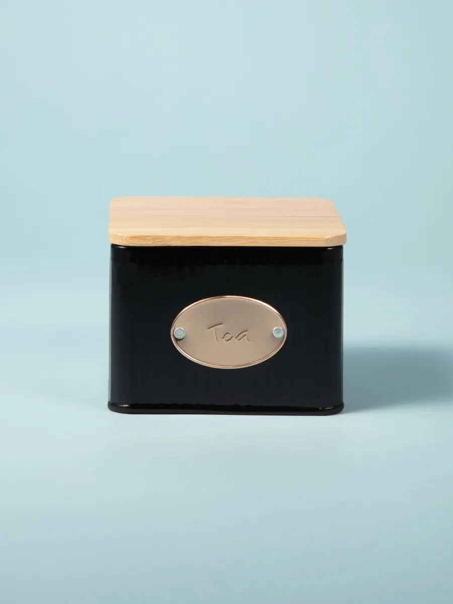 Agness Siyah Altın 800 Ml Metal Kapaklı Çay Kavanozu 167236299