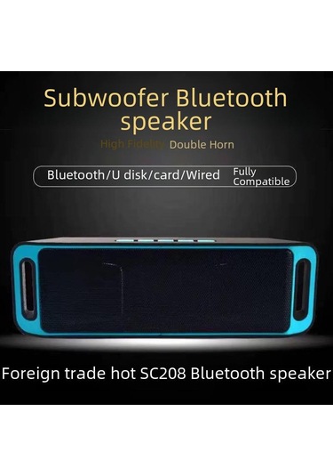 "çift Kablosuz Bağlantı Ve Radyo Özellikli Sc208 Taşınabilir Bluetooth Hoparlör"