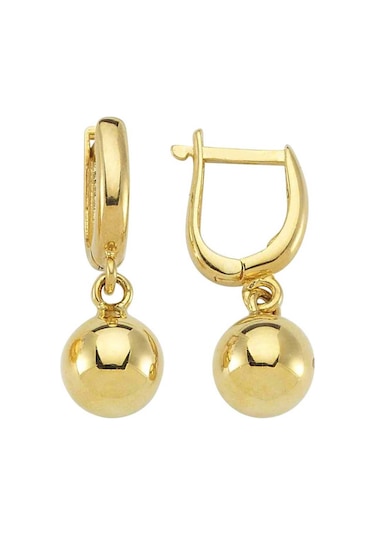 Sallantılı Top Küpe Altın 14 Ayar