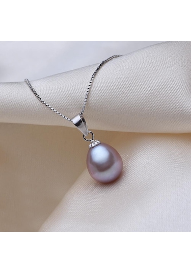 Mor Tatlı Su İnci Kolye Kolye Kadınlar İçin 925 Ayar Gümüş Kolye Kore Oldukça Vintage Moda Takı 2021 Trend