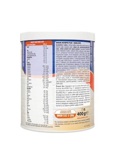Evolvia Nutripro Plus 1 Bebek Maması 400 G