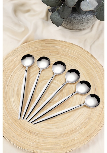 Kitchen Life Paris 6'lı Paslanmaz Çelik Tatlı Kaşığı - 18/10 Stainless Steel