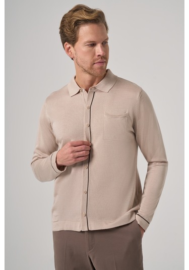 Erkek Bej Trend Polo Yaka Gömlek Triko 26kc017005653 Bej Bej