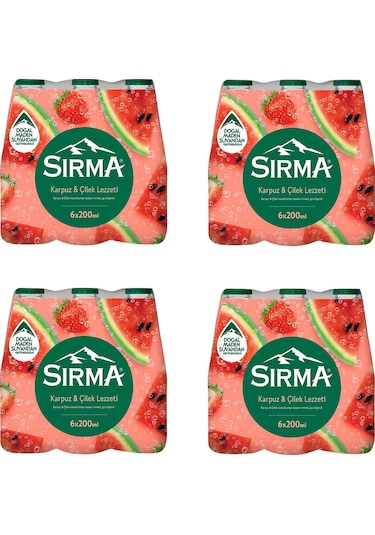 Sırma Karpuz & Çilek Aromalı Doğal Maden Suyu 200 Ml X 24 Adet