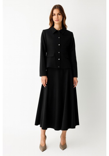 Ceket Etek Takım Siyah Siyah