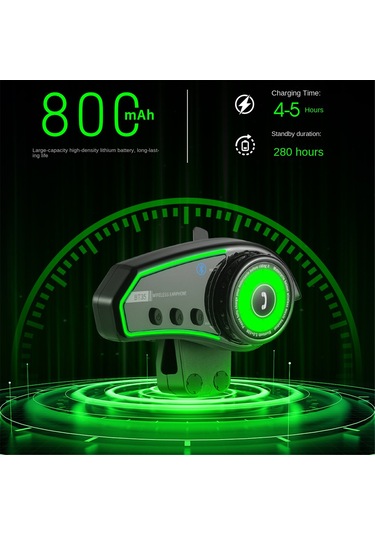 Ximistore9 "motorsiklet Kask Kulaklığı - Bluetooth 5.0, Su Geçirmez, 800mah Pil, Çok Renkli Led Aydınlatma"