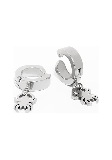 Örümcek Sıkıştırmalı Erkek Çelik Küpe Takı Aksesuar P24 T5