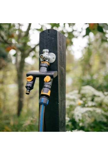 Fiskars 1070577 İkiz Musluk Bağlantı Aparatı 21mm/26,5mm/33,3mm 26.5 x 33.3 MM