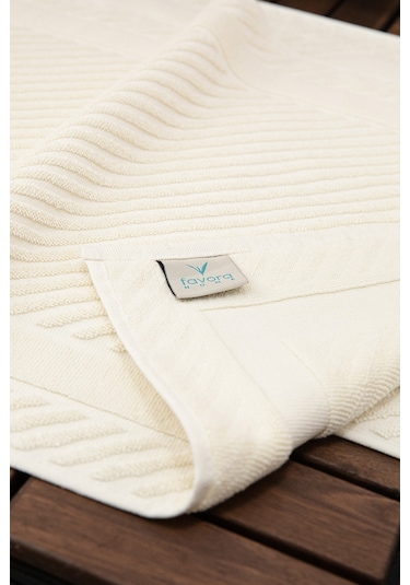 Leoline %100 Pamuk Premium 2'li Ayak Havlusu Krem