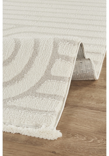 Kaşmir Halı 7/24 Plushy Runa Cream 200x290 Gri