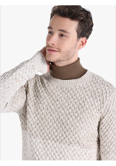Colin's Colins Regular Fit Triko Gri Erkek Kazak Cl1066048 Bej Colin's Colins Regular Fit Triko Gri Erkek Kazak Cl1066048 Bej