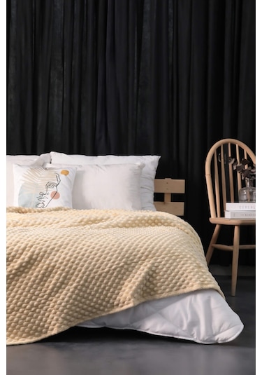 Mink All Season Tomurcuk Çift Kişilik Battaniye - Bej