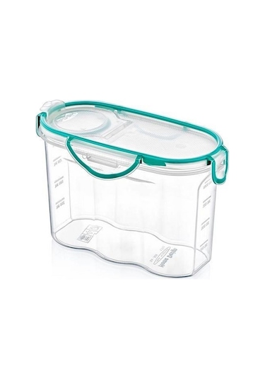 Kilitli Kapaklı Contalı Hava,su Sıvı Geçirmez 1,2 Litre Erzak Saklama Kabı-sa580 Şeffaf