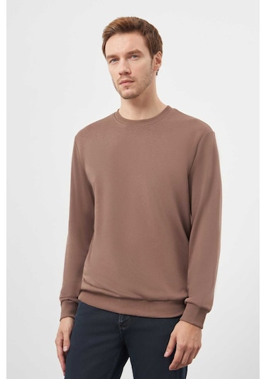 Morven Erkek Kahve Basic Bisiklet Yaka Sweat-shirt 25ks063005400 Kahve Kahve Kahverengi