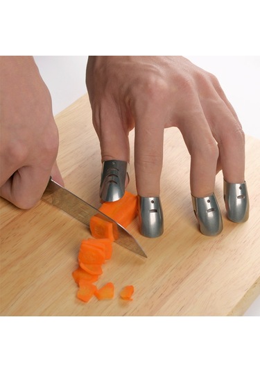 Cbtx Takım Ayarlanabilir Paslanmaz Çelik Parmak El Koruma Parmak Koruyucu Bıçak Dilim Doğrama Güvenli Pişirme Araçları