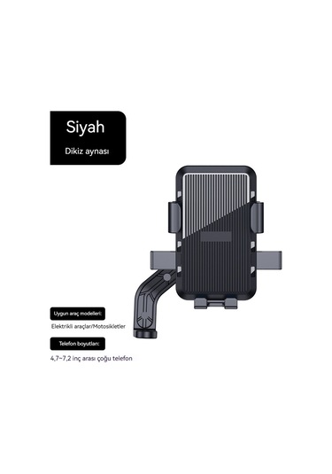 Elektrikli Bisiklet Telefon Tutacağı, Motosiklet Navigasyon Tutacağı, Araç İçi Telefon Tutacağı Black