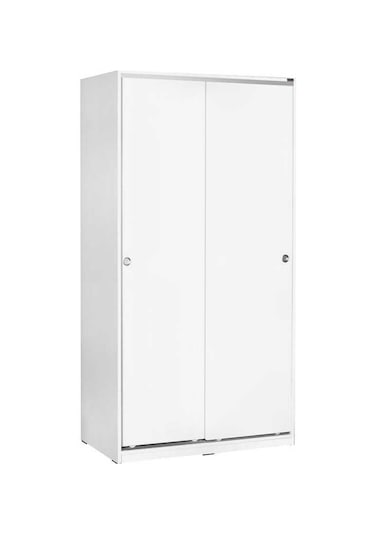 5 Raflı Sürgülü Gardırop - Beyaz