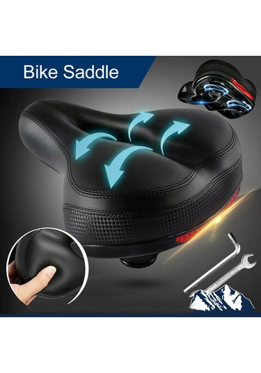 Springsun Yaylı Bisiklet Sele - Şok Emici, Yansıtıcı Şeritli, Yağmurluk Ve Alet Seti Dahil Çok Renkli