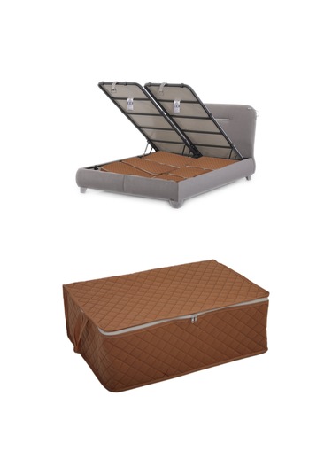 Adarya Home Çekyat Baza Tipi  Hurç-Baza Alti Kazak-Yastik-Pike Saklama Hurcu 22 x 40 x 60 Taba