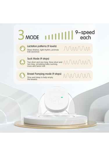 Teltree Kablosuz Taşınabilir Elektrikli Göğüs Pompası - 3 Mod, 9 Seviye, 180ml Kapasite
