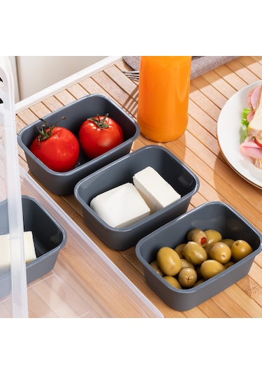 Porsima Org-457 6 Parça 4 Bölmeli Kahvaltılık Seti Saklama Kabı