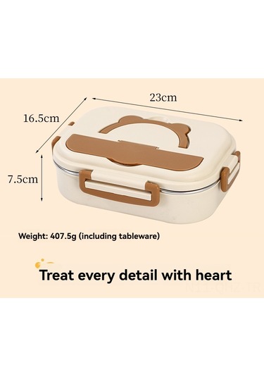 Aubyhe 316 Tıbbi Kalite Paslanmaz Çelik Isı Saklama Bento Kutusu Öğrencilere Ve Ofis Çalışanlarına Uygun 2 Bölmeli Yemek Kutusu Kaşık Ve Çatal İçerir Sarı