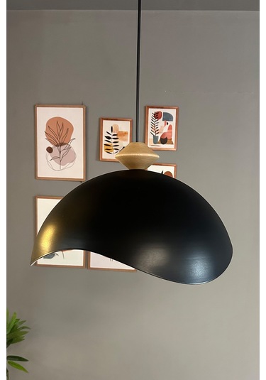 Luna Siyah Tekli Avize Q Kafa Başlık Sarkıt Lamba Restoran Salon Aydınlatma Siyah