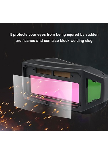 Maiyame Otomatik Kararan Kaynak Gözlüğü - Güneş Enerjili, Ark Parlamasına Karşı Koruma, Çift Kullanım Kulaklık/başlık