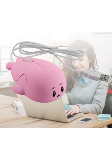 Xindoker Köpekbalığı Desenli Kablolu Fare - Hassas Takip, Ergonomik Tutuş, Windows/mac Uyumlu Pembe Kartoon Mouse