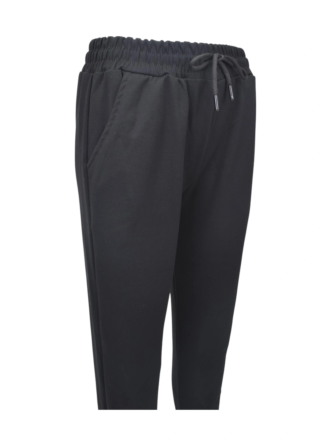 Modal Kumaş Lastik Paça Cepli Eşofman Altı - Siyah Siyah