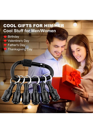 Vkemall Alüminyum Anahtar Zinciri Uzatma Kolu, 1/4 İnç Heksagonal Uç, 500g Taşıma Kapasitesi, Cep Boyutu, Çalışma Araçları Taşıyıcı