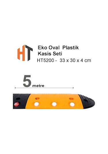Eko Oval Hız Kesici, Plastik Kasis Seti 33x30x4 Cm 5 Metre