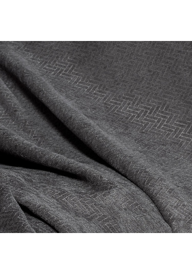 Jakarlı Şönil Koltuk Örtüsü Çekyat Örtüsü Koltuk Şalı 175x350 Kaymaz Gri Gri
