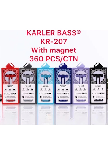 Ilkeshop Karler Bass Kr-207 Mıknatıslı Kablolu Kulaklık - Mavi